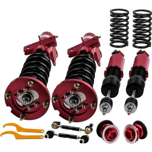 Coilovers Kits for Ford Mustang 05-14 Adjustable Damper Shocks Shocks Absorbers 24 Ways Adj. Damper Red Spring Suspension