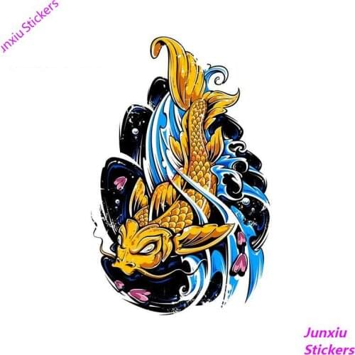 Creative Car Stickers Japanese Fish Tattoo Anime Vinyl Cover Scratches Waterproof Accessories for JDM SUV RV VAN