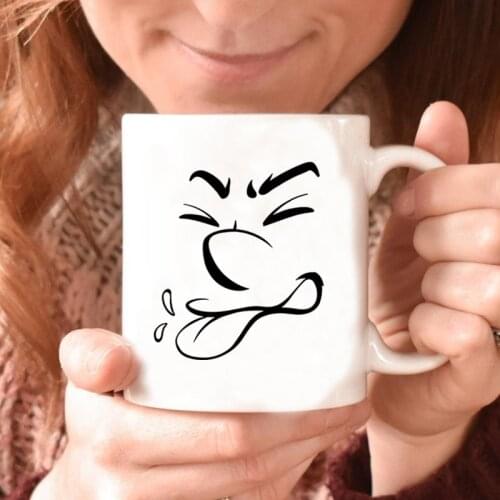 Face Mood Emotions Mug Funny Face Coffe Mug Cute Coffee Cup Eco-Friendly Tea Cup Humor Mugs