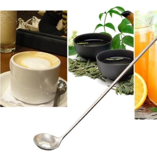 Stainless Steel Stirring Spoon Long Handle Mixing Spoon Cocktail Shaker Spoon Tea Milk Small Spoon Kitchen Supplies Bar Tool