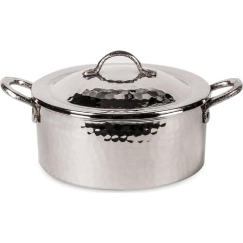 Copper Handle with Hammered Cookware, Silver Color, Custom Design, Ideal choice for delicious food