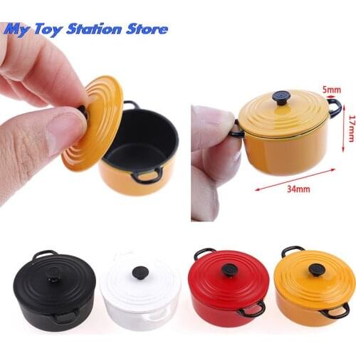 New Hot 1:12 Miniature Mini Pot Boiler Pan for Kids Children Dollhouse Kitchen Utensils Cooking Ware Pretend Play House Toys