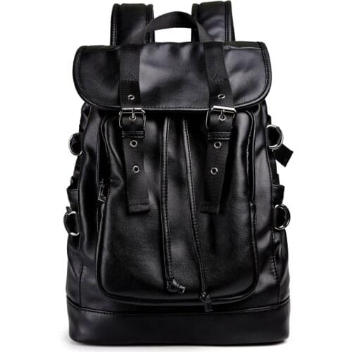 Fashion Men Thick Leather Large Backpacks Male School Bag Laptop Backpack Teenage Boys Girls Schoolbag Waterproof Big Travel Bag