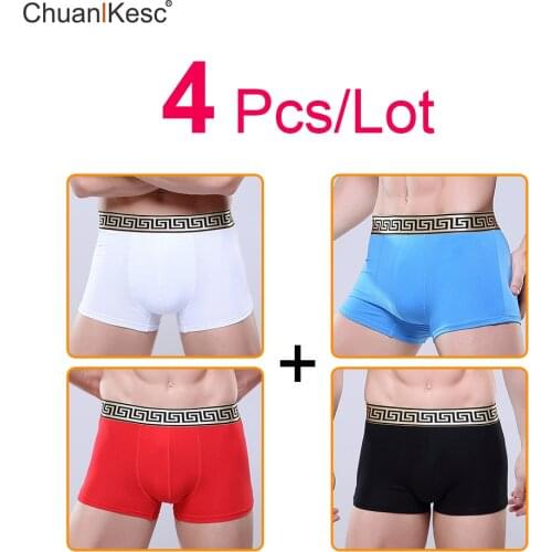 Mens Boxer 95% Cotton Pants Casual Underwear Sports Shorts Dry And Breathable 2020 Popular Manufacturers Direct Sales 4 Pcs/Lot