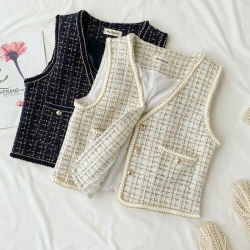 2021 New Spring Autumn Joker Vest Womens Waistcoat Thin Hong Kong Flavor Short Coat Chalecos Para Womens Vest