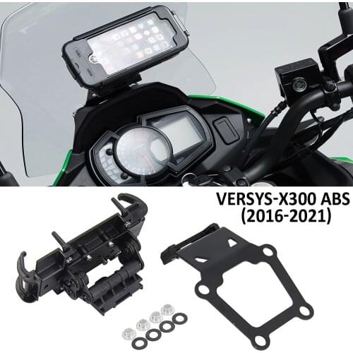NEW Motorcycle Accessories GPS Mount Black Navigation Bracket For KAWASAKI VERSYS-X300 X-300 2021-2016