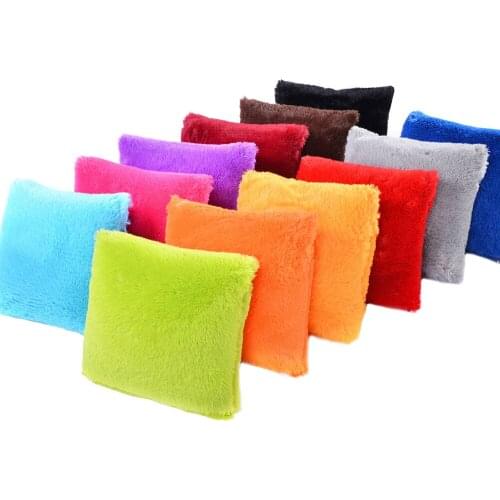 New Solid Soft Fur Plush Decorative Cushion Cover For Home Pillow Case Bed Room Pillowcases Pillows Car Seat Decoration Sofa