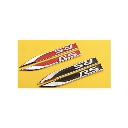 Pair Metal RS Auto Fender Knife Emblem Skirts Badge Decals Sticker Car Accessories
