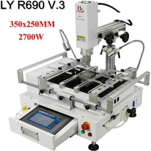 BGA Rework Station LY R690 V.3 New Version Solder Stations Hot Air Touch Screen 3 Zones 2700W 350X250MM IR Working area