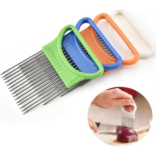 Kitchen Cutting Tools Tomato Onion Vegetable Slicer Cutting Aid Stand Guide Cutter Fork Safe Vegetable Gadgets Accessories