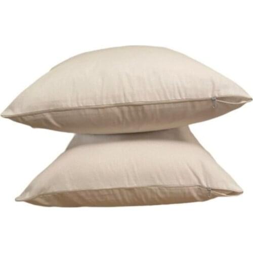 Zipper Organic Cotton Pillow Inner Case 2'li 50x70 cm Cotton White