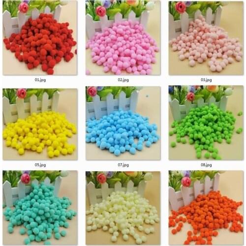 2000Pcs 8mm Pompoms Small Soft Pom Poms Fur Ball Arts Toys Crafts DIY Mini Ball Apparel Sewing Supplies Wedding Home Decoration