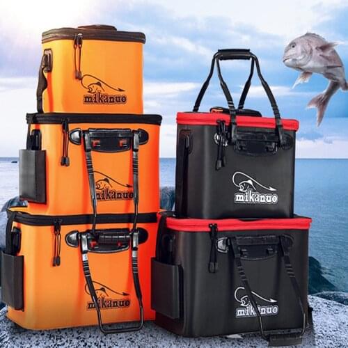Portable EVA Fishing Bag Fishing Bucket Folding Thicken Live Fishing Box Tank Bucket Camping Fishing Tackle Fishbox Storage Bag