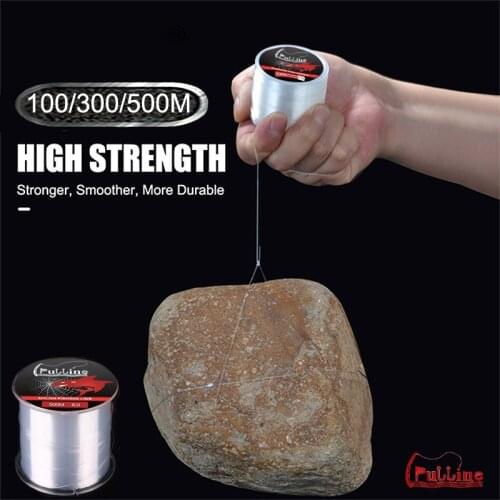 Strong Nylon Transparent Fluorocarbon Tackle Line Super High Strength Wear-resistant Sea Bream Fishing Line 100m/300m/500m