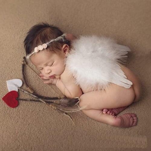 Photography Prop Childrens Cupid Newborn Hundred Days Baby Angel Feather Wings Studio Infant Take Pictures