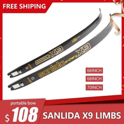 Sanlida Archery X9 ILF Recurve Bow Limbs with Graphite Foam 20-46 LBS Hunting Shooting Outdoor Sport