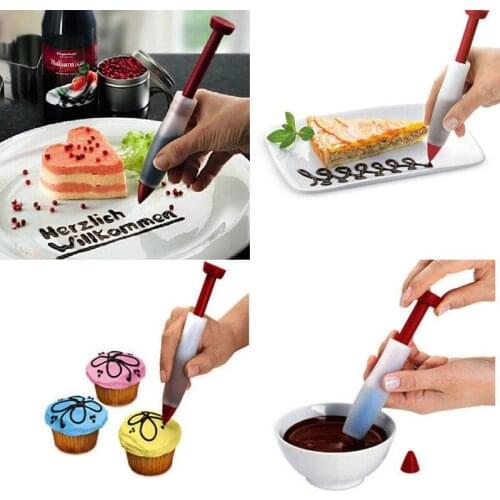 Silicone Fondant Cake Pen Pastry Icing Writing Syringe Baking Decor DIY Tools Chocolate Decorating tools Kitchen Accessories