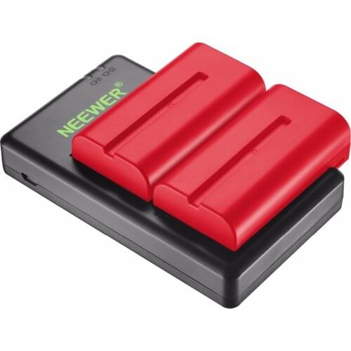Neewer 2 Pieces 2600mAh Sony NPF550/570/530 Replacement Li-ion Battery(Red)