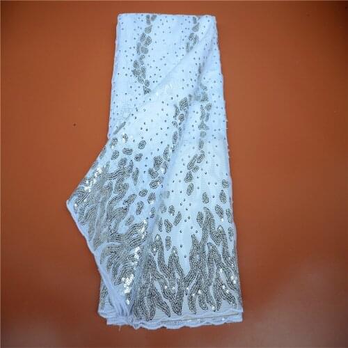 Embroidered Net Fabric with beaded super Quality African Tulle Lace Fabric For party Dress FLP-1176 (1)