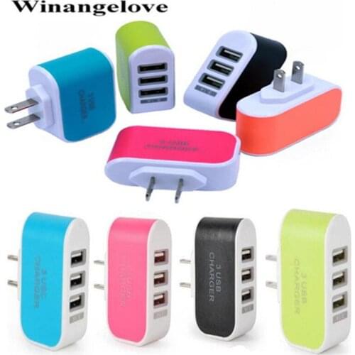Winangelove 3 usb ports 3A US USA AC home wall charger adapter power plug for iphone 4 5 6 7 for samsung s7 s6 note 2 3