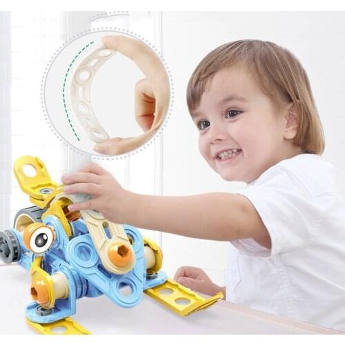 Screwing Blocks Kids DIY Transportation Building Construction Toys Children Educational Toys Removable Engineering Vehicle Boys