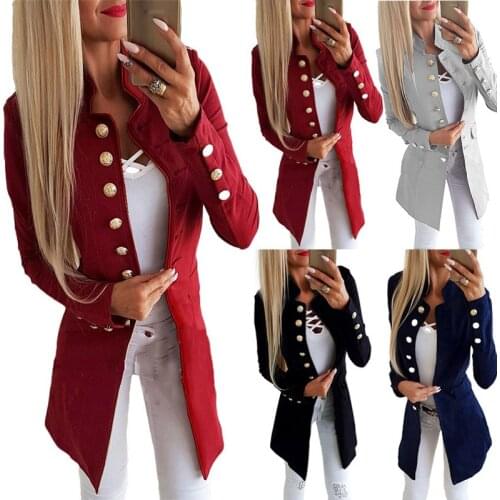 Women Ladies Casual Single-breasted Formal Long Blazer Jacket Slim Fit Coat NIN668