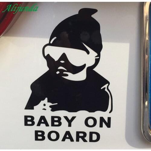 14 * 9 CM baby on board creative fashion car Sticker tail warning sign decal for Mitsubishi ASX/Outlander/Lancer Evolution