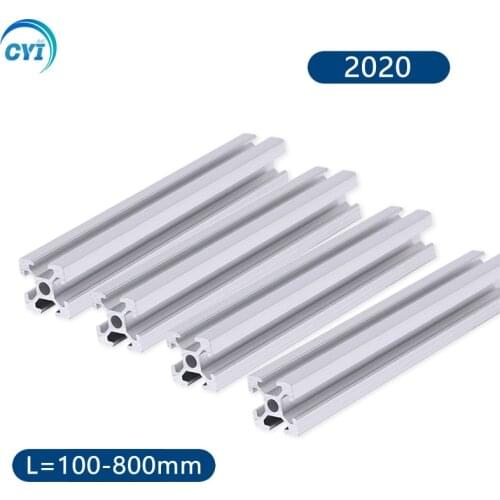 4PCS 2020 T-Slot Aluminum Profile Extrusion Frame European Standard for CNC 3D Printer Parts Workbench Camera Slider Furniture