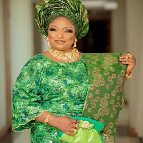 Queency Four Colors In Stock High quality Sego Gele Fabric Head Tie African Headtie For wedding Party 112