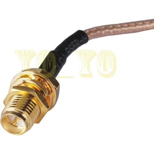 ALLISHOP 2m RF Coaxial Pigtail Cable RG316D Double Shielded Silver RP-SMA Female Nut Blukhead to RP SMA Female
