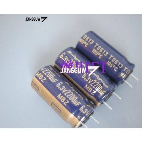 20PCS NEW RUBYCON MBZ 6.3V2200UF 10X20MM Blue gold Aluminum electrolytic capacitors 2200uF/6.3v 105 degrees 2200UF 6.3V