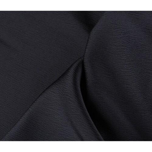 CF492 1m Ultra Luxury Lustrous The Mysterious Black MoireTexture Satin Fabric Womens Fashion Formal Dress Haute Couture Fabrics
