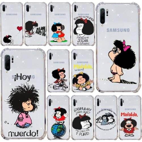 Mafalda Phone Case Transparent for Samsung s9 s10 s20 Huawei honor P20 P30 P40 xiaomi note mi 8 9 pro lite plus