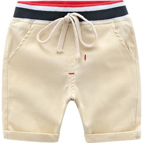 Childrens Pants Summer Cotton Knee Length Pants Kids Boys Solid Color Pants Baby Boy Casual Short Pants