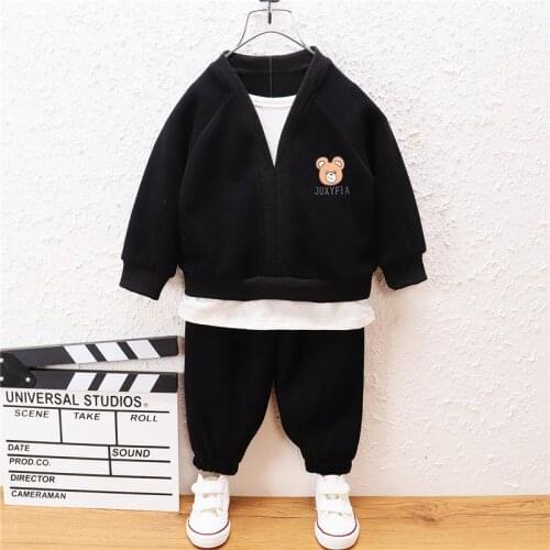 0-5 Year Spring Autumn Boy Girl Clothing Set 2021 New Fashion Active Solid Coat+Pant Kid Children Baby Toddler Boy Girl Clothing