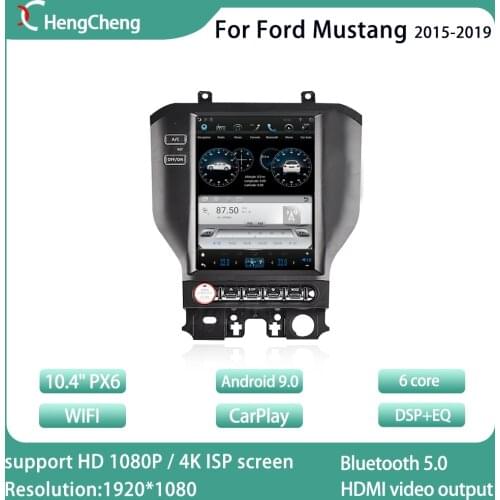 For Ford Mustang 2015-2019 Smart Multimedia Video Player Mustang Radio GPS Tesla Style Navigation CarPlay PX6 Stereo Main Unit