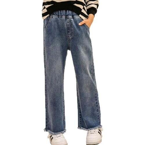 Teenage girl Jeans 8 10 12 14 16 years Autumn winter Baby girl pants Straight kids denim trousers for girl children Clothes