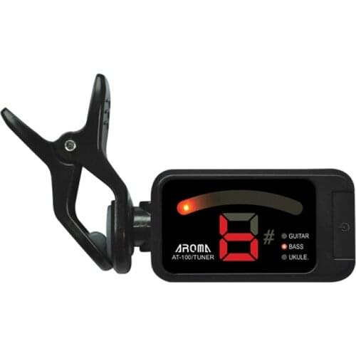 AROMA AT100 LCD Clip-on Electronic Digital Chromatic Bass UkuleleUkelele violin uke Wholesale free shipping gitare gitara gitarr