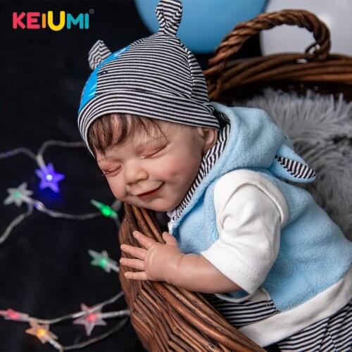 KEIUMI 20 Inch Cute Sleeping PP Cotton Reborn Baby Doll Soft Touch For Kid Birthday Present Playmate Toy Christmas Gifts