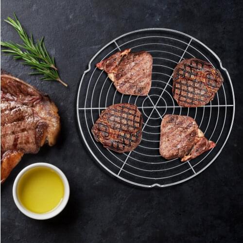 Multi-Purpose Round Metal Wire Steaming Cooling Barbecue Rack /Carbon Baking Net/Grill/Pan Grate Camping Outdoor Mesh Wire Net