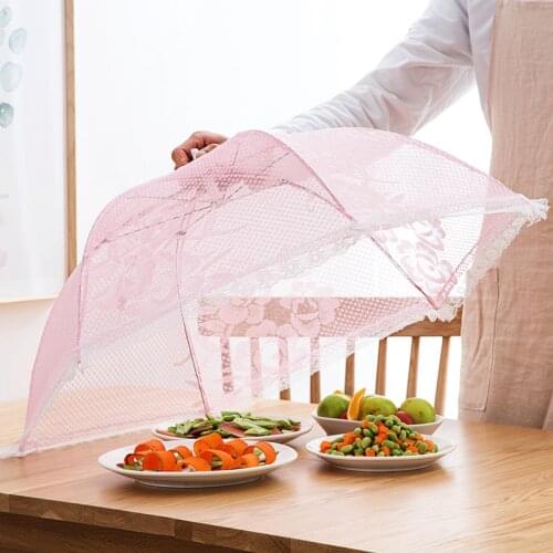 Lace Umbrella Shape Food Cover Picnic Kitchen Anti Fly Mosquito Net Table Tent Meal Cover Table Mesh Food Cover Kitchen Tools