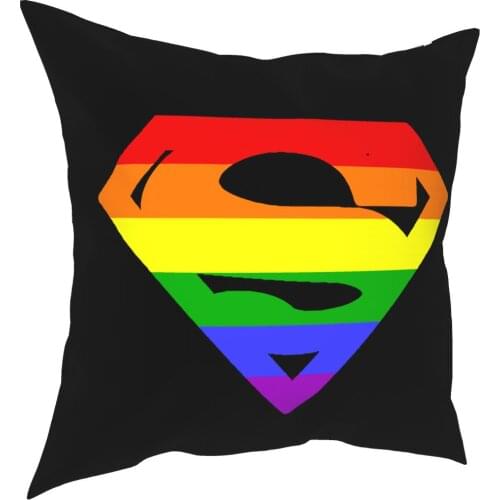 LGBT Logo Square Pillow Case Throw Pillow Pride Bisexual Lesbian Gay Rainbow Harajuku 45*45cm Pillowcover Home Decor