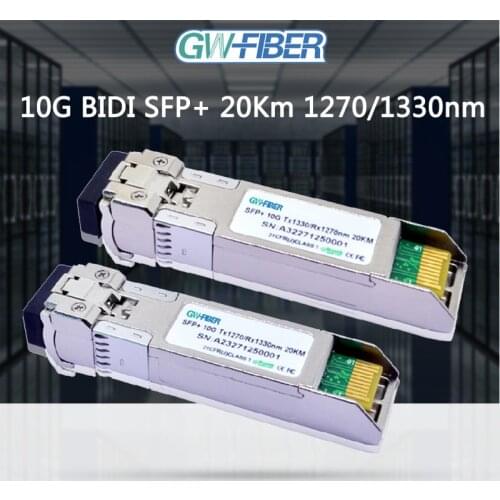Mini GBIC WDM 10G BIDI SFP+ 20Km 1270/1330nm LC Duplex optical module single fiber Transceptor conector Switch general Huawei