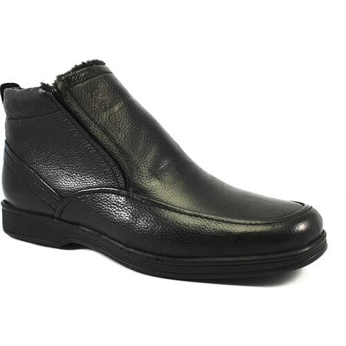 Mens Boots Genuine Leather With Feather And Zipper for Winter, мужские ботинки из натуральной кожи с перьями и молнией для зимы