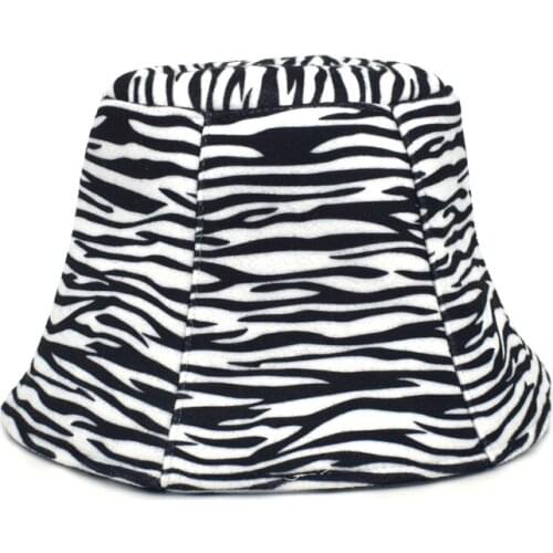 FUODRAO New Women Winter Wool Bucket Hat Striped Print Girl Basin Cap Fashion Warm Panama Outdoor Fisherman Cap Men M169