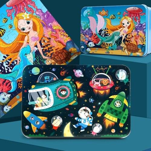 New 100 Pieces Kids Cartoon Wood Jigsaw Puzzle Baby Educational Learning Animal Dinosaur Wooden Puzzle Toys for Children Gifts