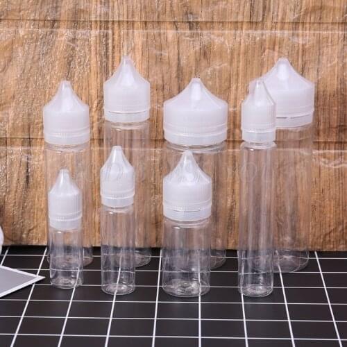 10ml-120ml PET Plastic Empty Dropper Liquid Eye Clear Water Bottle Long Tip Cap Drop Shipping