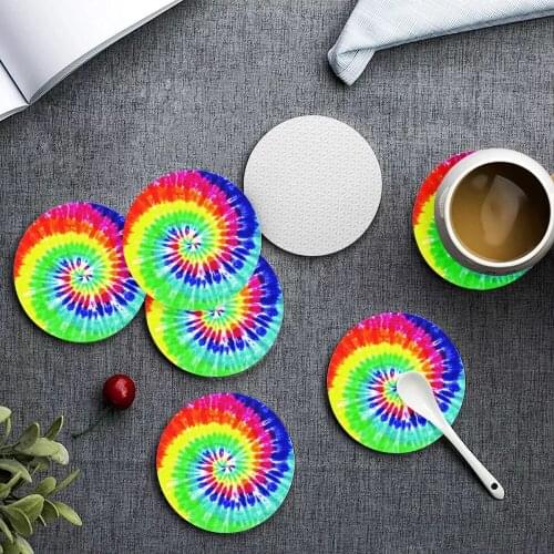 Upetstory Printing Tie Dry Style Drink Coaster Designer Home Decor Cup Pad Mug Mats Nonslip Tableware Placemats