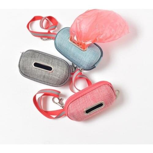 Portable Pet Dog Pooper Bag Dispenser with Rope Cleaning Waste Garbage Box Puppy Pick-Up Bags Holder Pouch Outdoor Dog Supplies