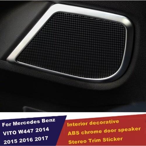 UBLUEE Interior For Mercedes-Benz Vito W447 2014 - 2018 Side Car Door Stereo Speaker Audio Sound Cover Trim ABS Matte Style